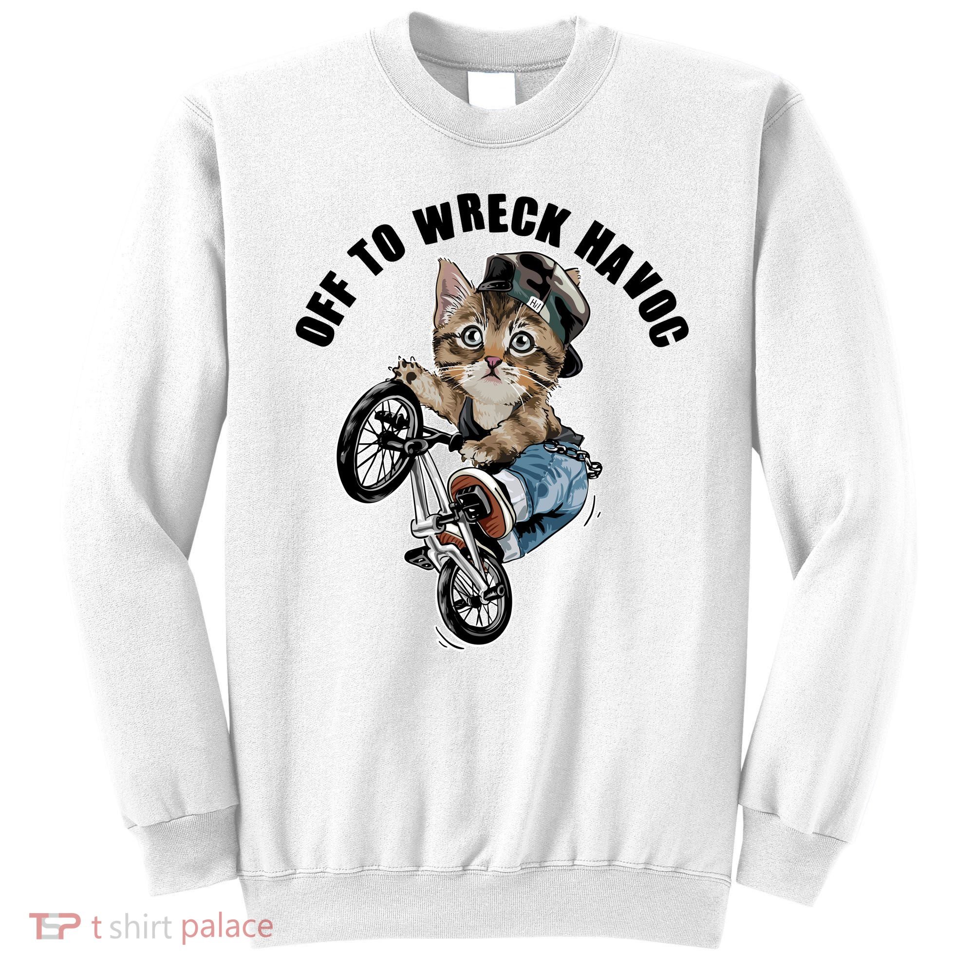 Funny Hiphop Cat Off To Wreck Havoc Sweatshirt