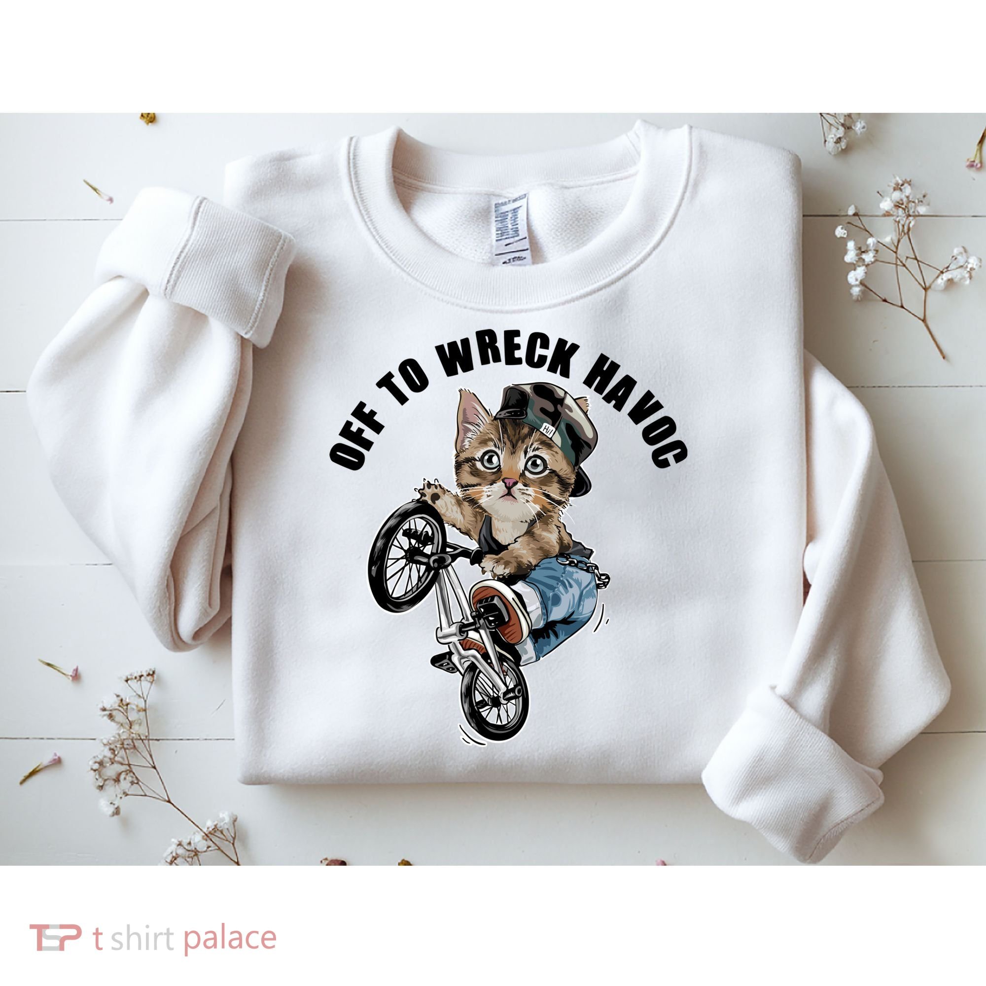 Funny Hiphop Cat Off To Wreck Havoc Sweatshirt