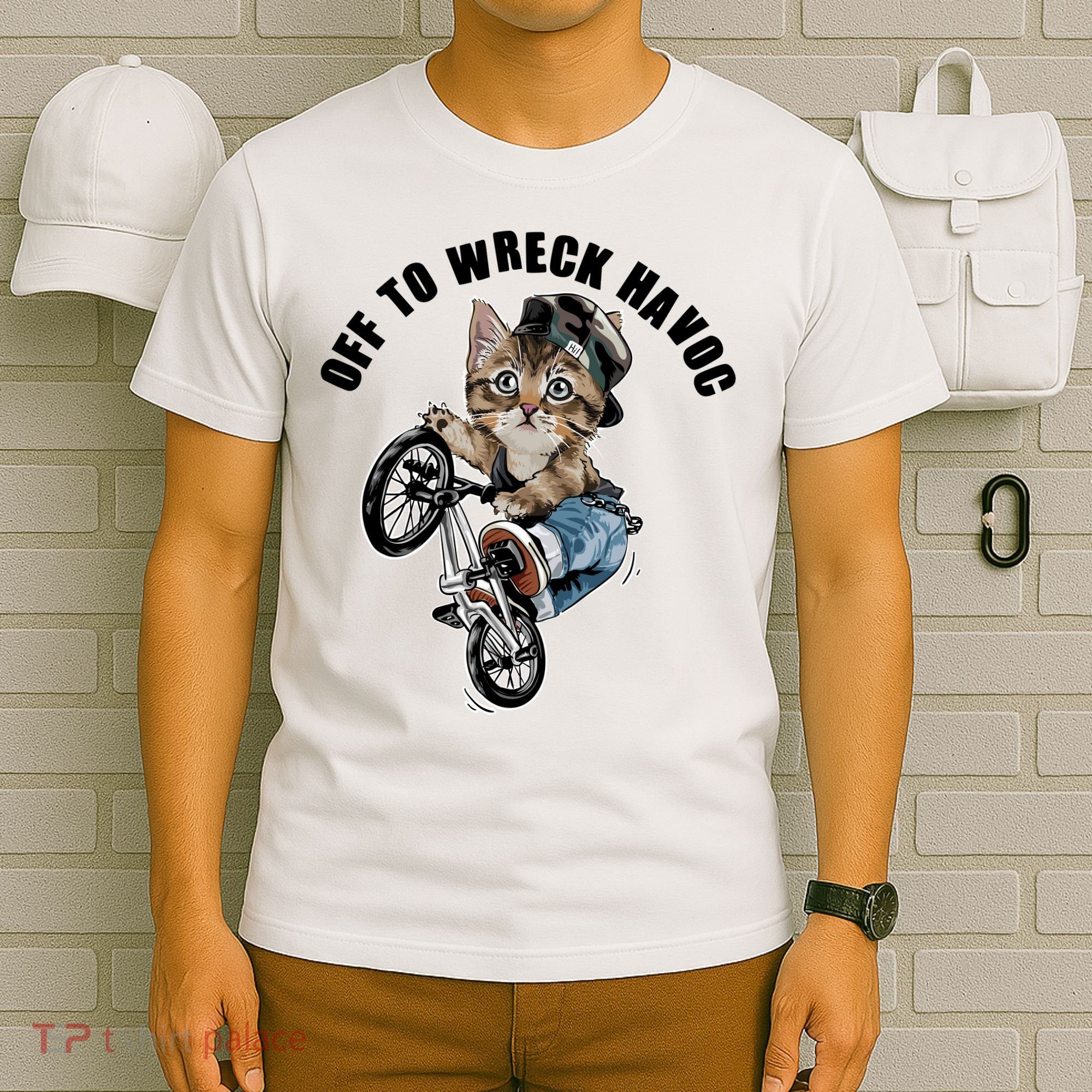 Funny Hiphop Cat Off To Wreck Havoc T-Shirt