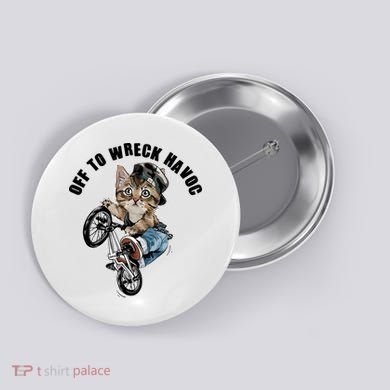 Funny Hiphop Cat Off To Wreck Havoc Button