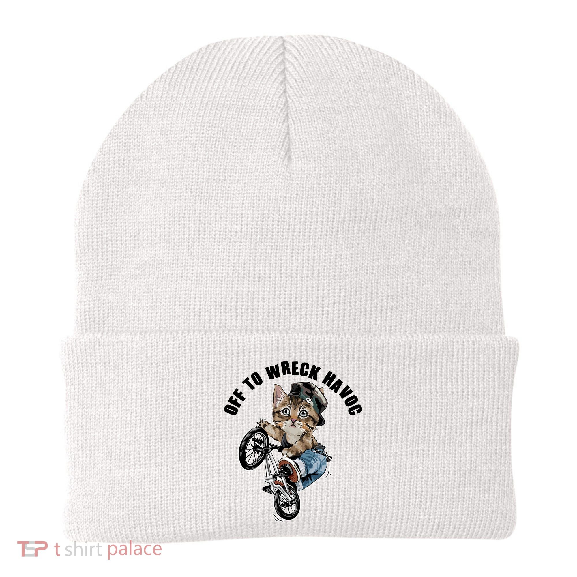 Funny Hiphop Cat Off To Wreck Havoc Beanie