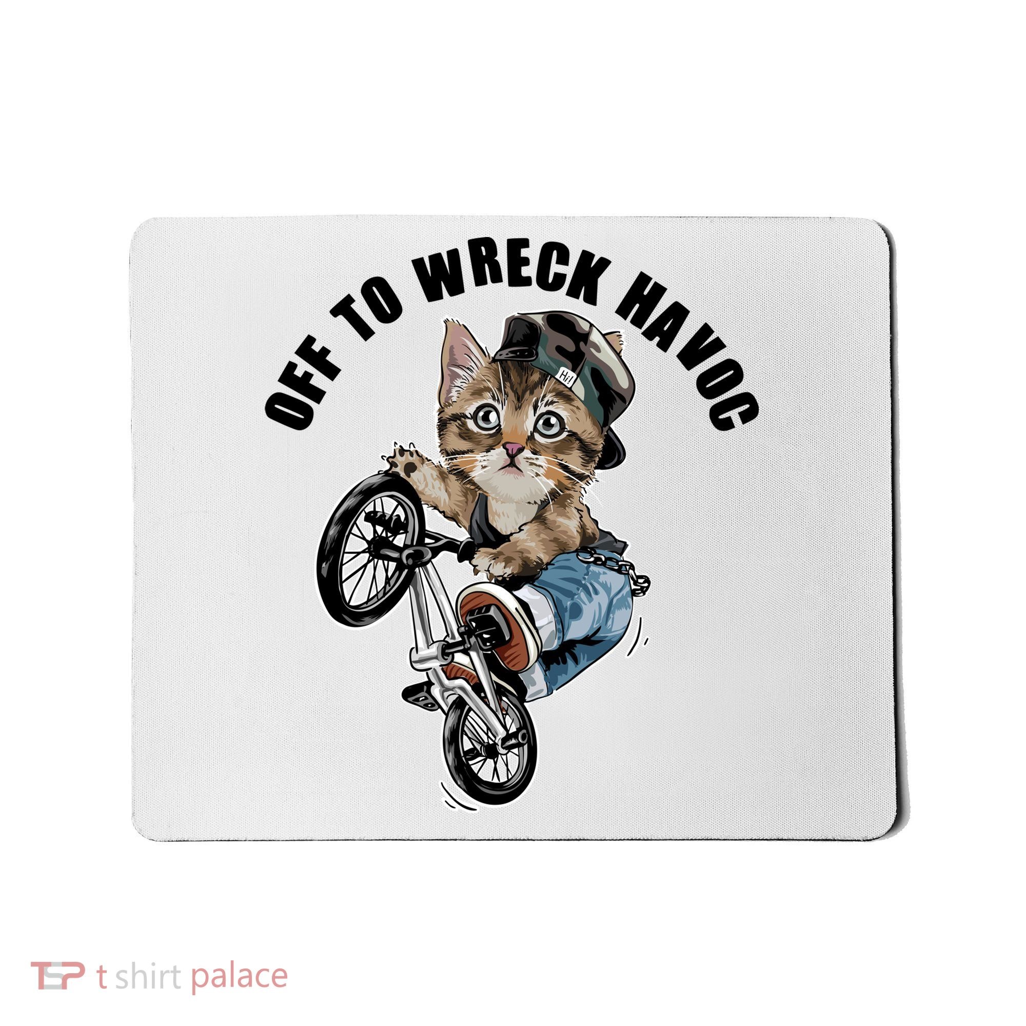 Funny Hiphop Cat Off To Wreck Havoc Mousepad