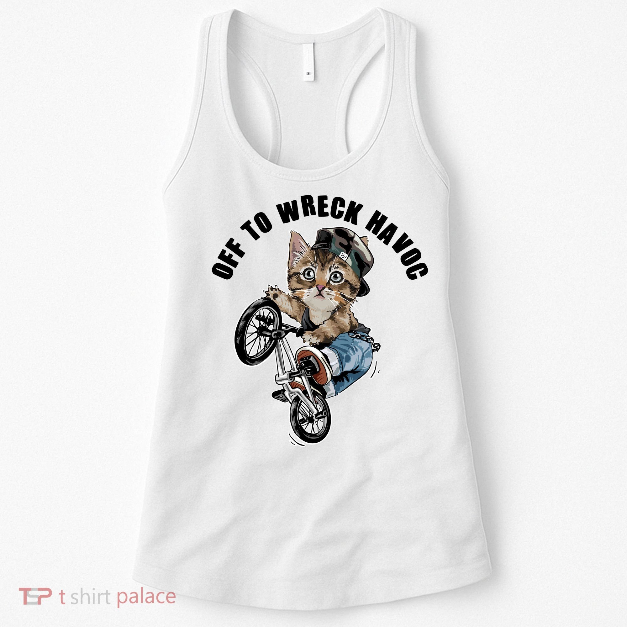 Funny Hiphop Cat Off To Wreck Havoc Women's Tank Top