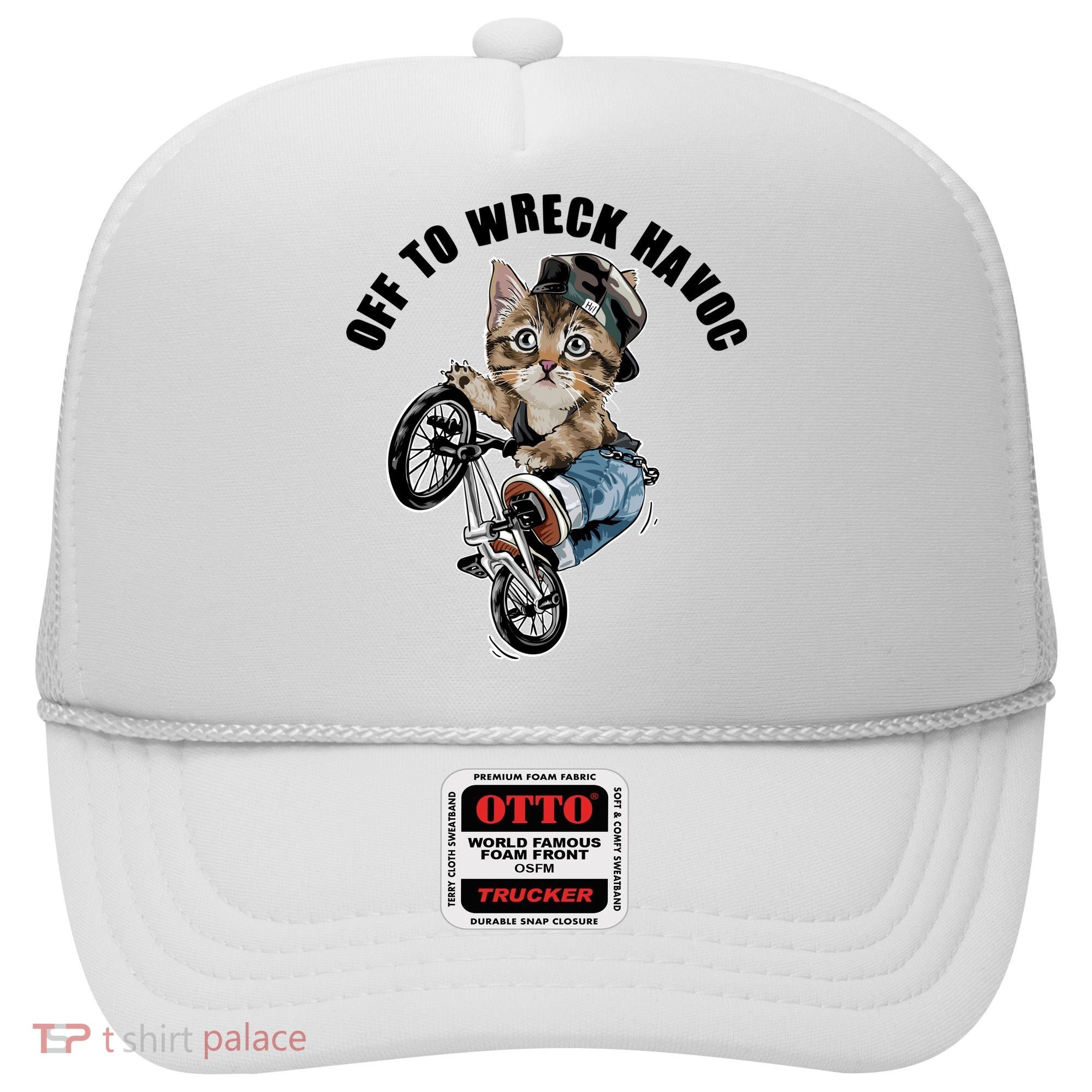 Funny Hiphop Cat Off To Wreck Havoc Hat