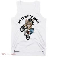 Funny Hiphop Cat Off To Wreck Havoc Tank Top thumb 0