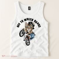 Funny Hiphop Cat Off To Wreck Havoc Tank Top thumb 2