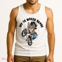 Funny Hiphop Cat Off To Wreck Havoc Tank Top thumb 3
