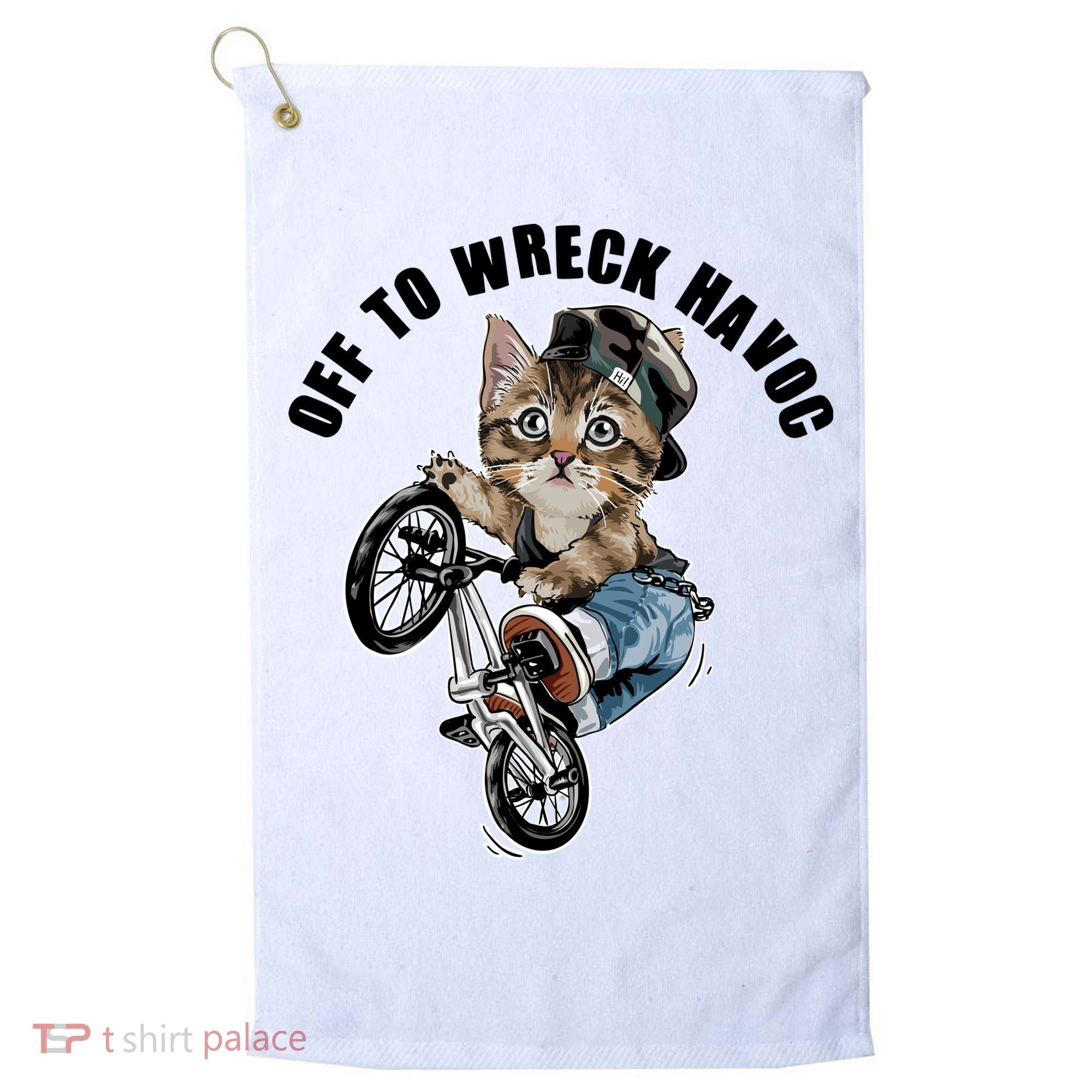 Funny Hiphop Cat Off To Wreck Havoc Golf Towel