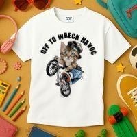 Funny Hiphop Cat Off To Wreck Havoc Kids T-Shirt thumb 3