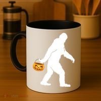 Funny Halloween, Cute Halloween, Bigfoot Sasquatch Halloween Pumpkin Coffee Mug thumb 4