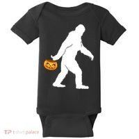 Funny Halloween, Cute Halloween, Bigfoot Sasquatch Halloween Pumpkin Baby Bodysuit thumb 0