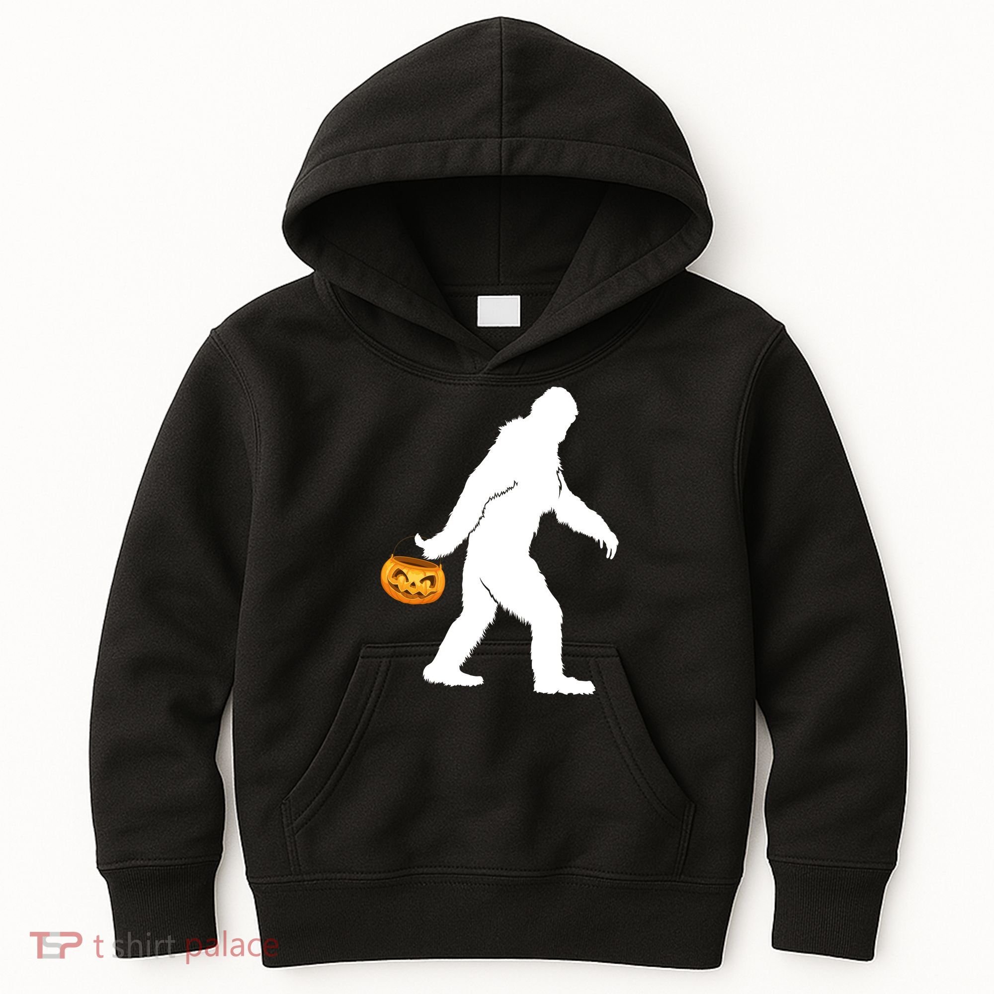 Funny Halloween, Cute Halloween, Bigfoot Sasquatch Halloween Pumpkin Kids Hoodie