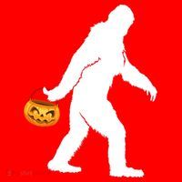 Funny Halloween, Cute Halloween, Bigfoot Sasquatch Halloween Pumpkin Santa Hat thumb 1