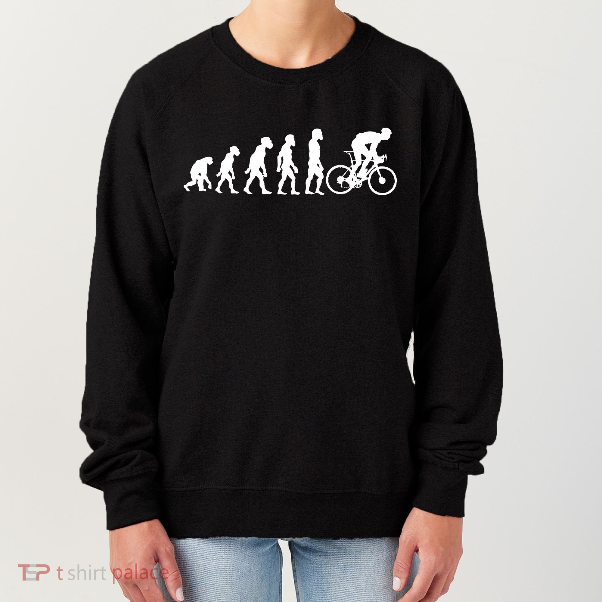 Funny Human Cycling Evolution Athlete Bike Cyclist Biker Women's Sweatshirt