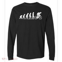 Funny Human Cycling Evolution Athlete Bike Cyclist Biker Comfort Colors Heavyweight Long Sleeve T-Shirt thumb 0