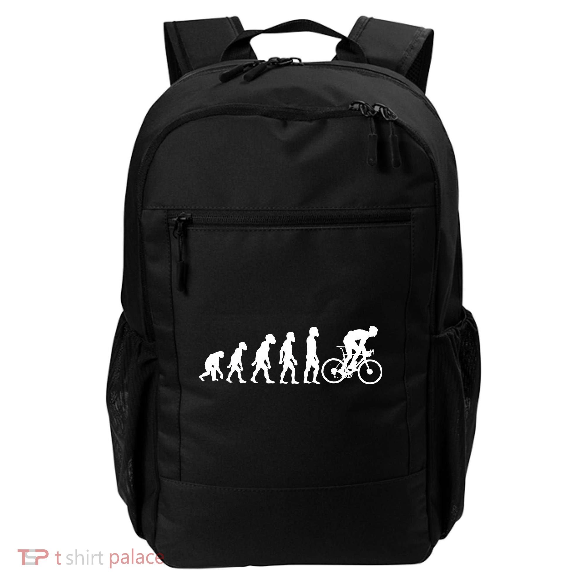 Funny Human Cycling Evolution Athlete Bike Cyclist Biker Backpack
