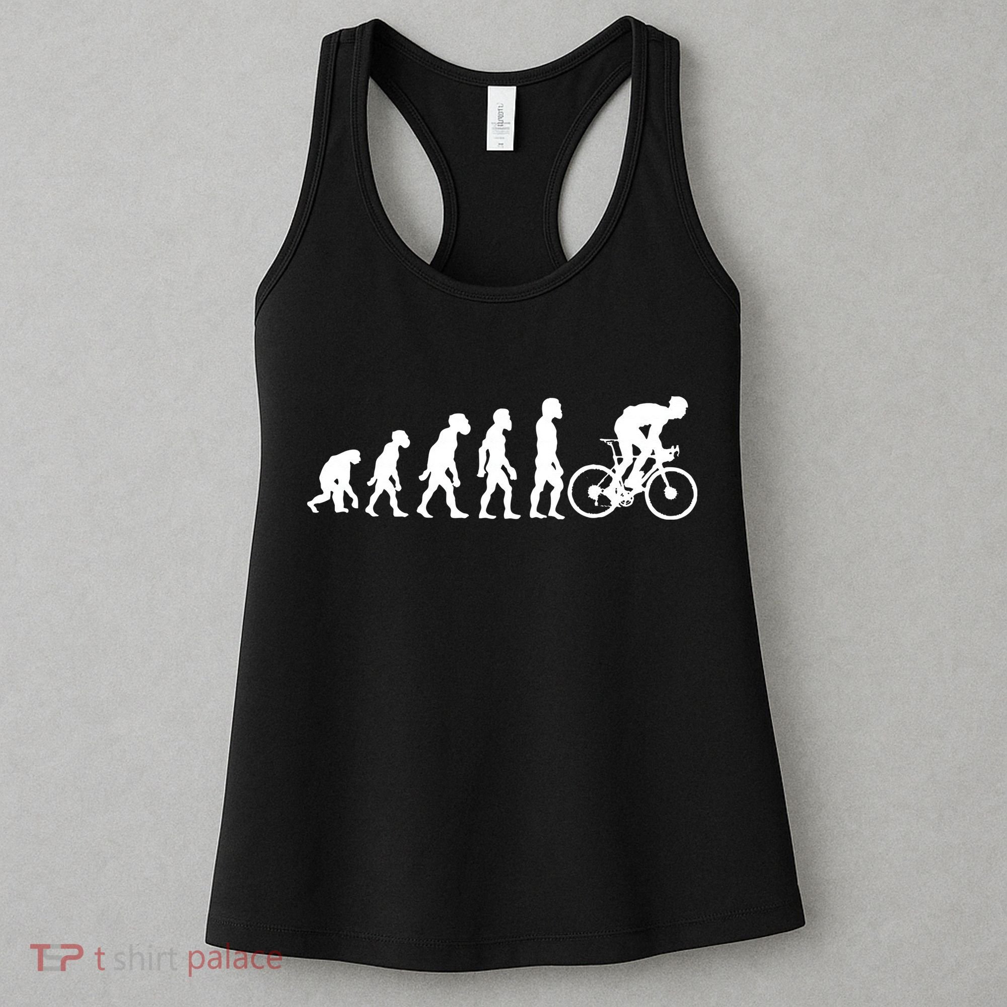 Funny Human Cycling Evolution Athlete Bike Cyclist Biker Women's Tank Top
