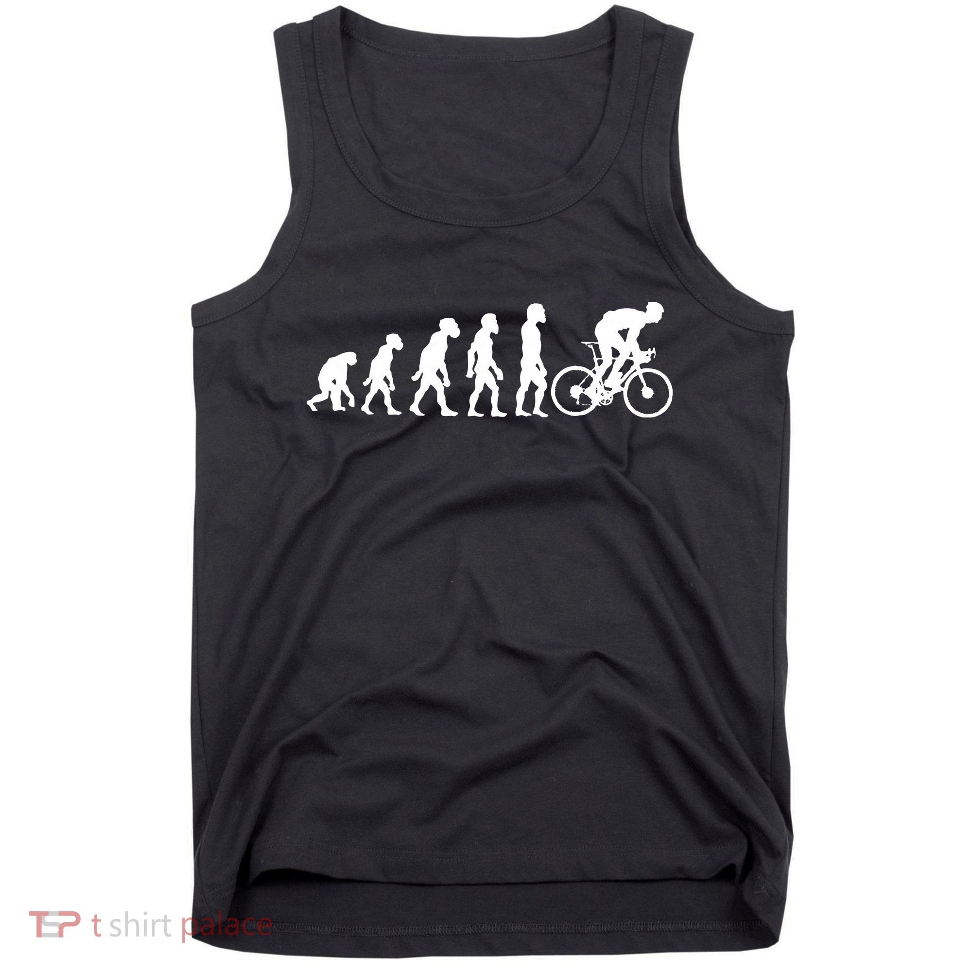 Funny Human Cycling Evolution Athlete Bike Cyclist Biker Tank Top