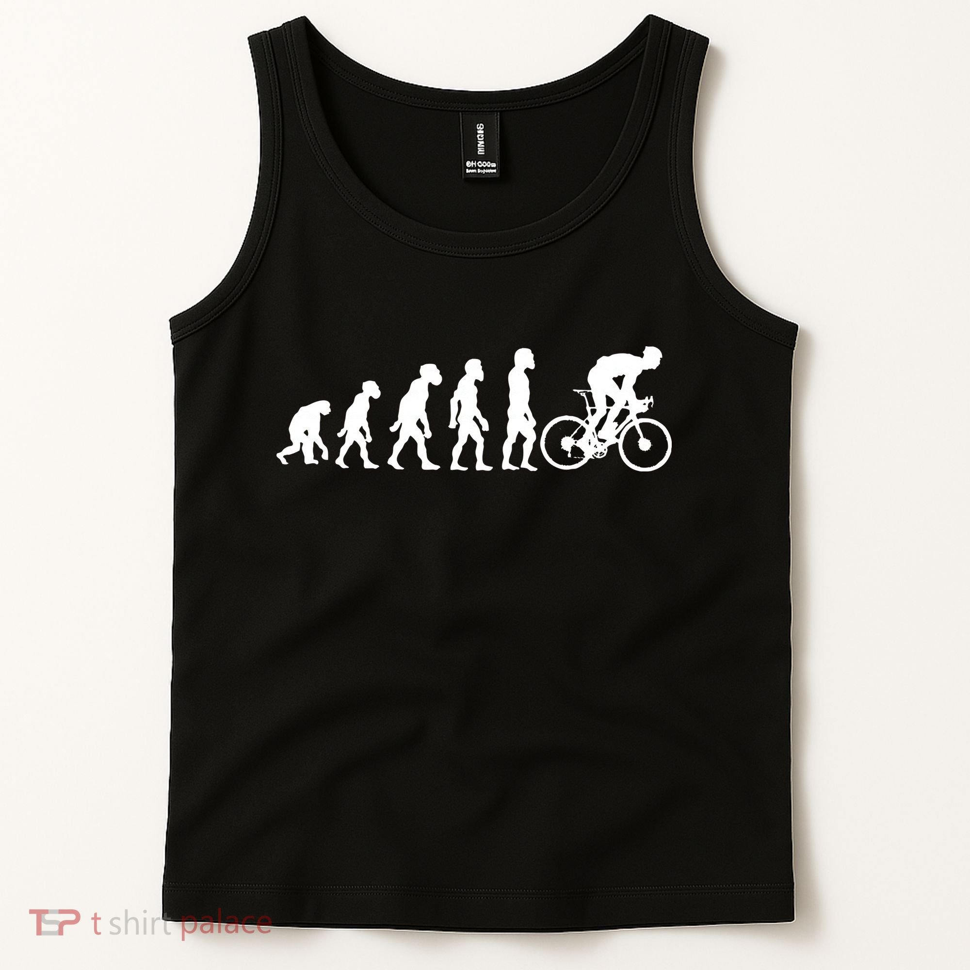 Funny Human Cycling Evolution Athlete Bike Cyclist Biker Tank Top
