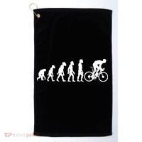 Funny Human Cycling Evolution Athlete Bike Cyclist Biker Golf Towel thumb 0