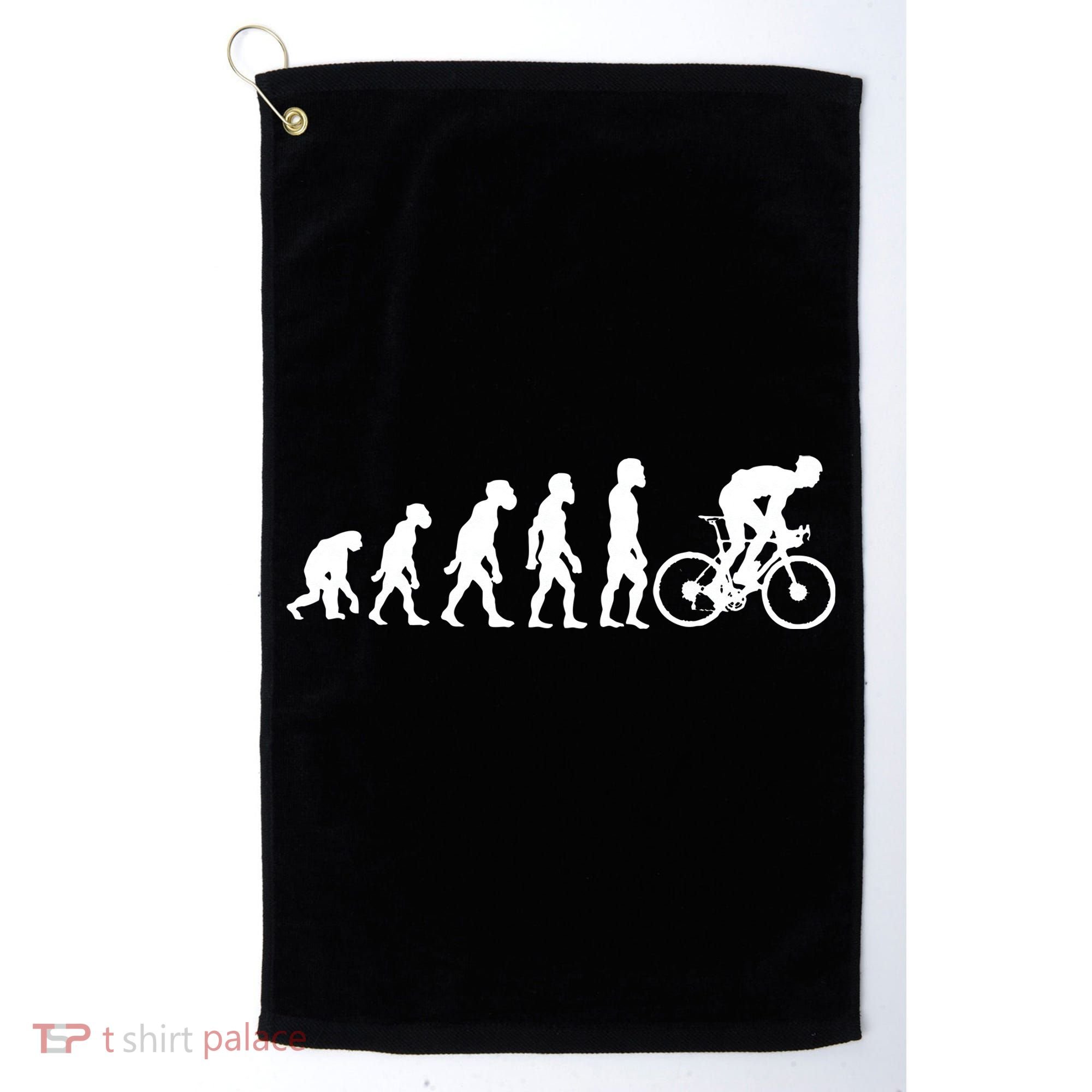Funny Human Cycling Evolution Athlete Bike Cyclist Biker Golf Towel