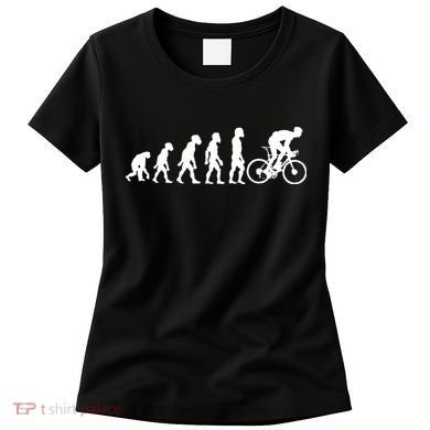 Funny Human Cycling Evolution Athlete Bike Cyclist Biker Women's T-Shirt