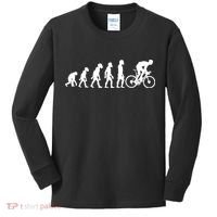Funny Human Cycling Evolution Athlete Bike Cyclist Biker Kids Long Sleeve Shirt thumb 0