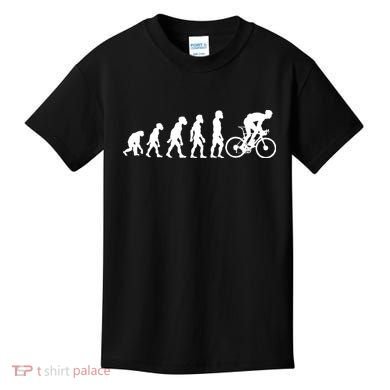 Funny Human Cycling Evolution Athlete Bike Cyclist Biker Kids T-Shirt