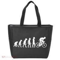 Funny Human Cycling Evolution Athlete Bike Cyclist Biker Tote Bag thumb 0
