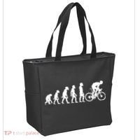 Funny Human Cycling Evolution Athlete Bike Cyclist Biker Tote Bag thumb 2