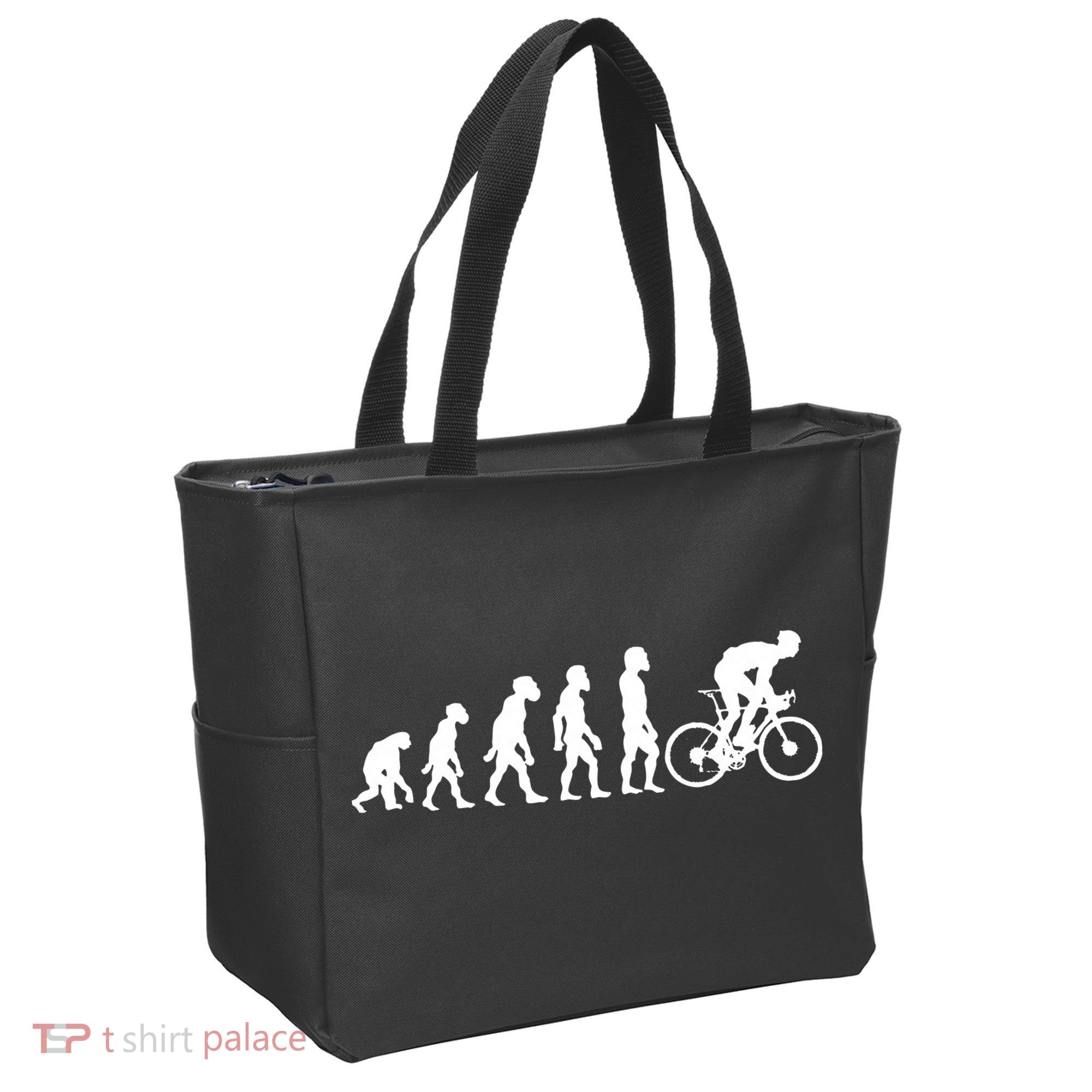 Funny Human Cycling Evolution Athlete Bike Cyclist Biker Tote Bag