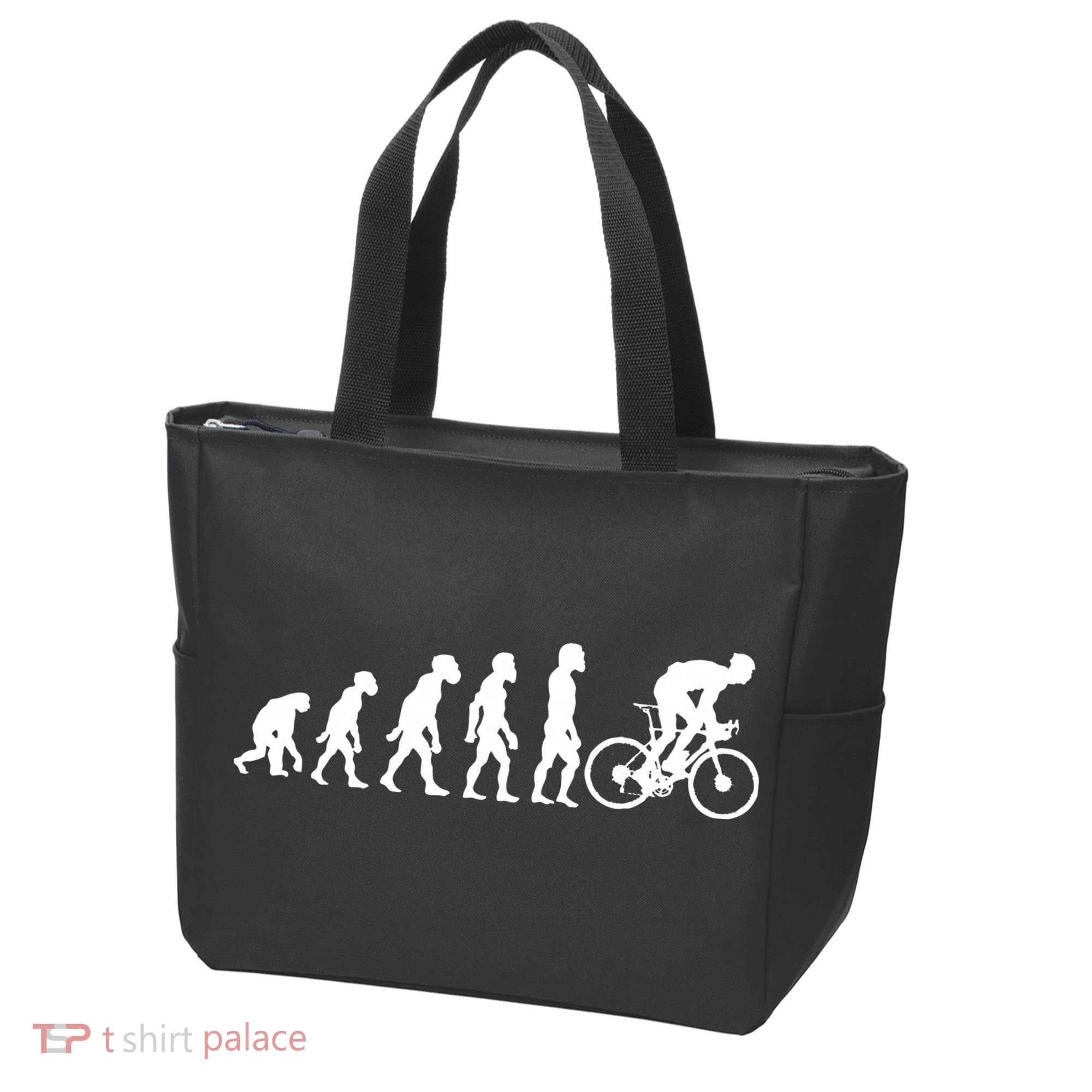 Funny Human Cycling Evolution Athlete Bike Cyclist Biker Tote Bag
