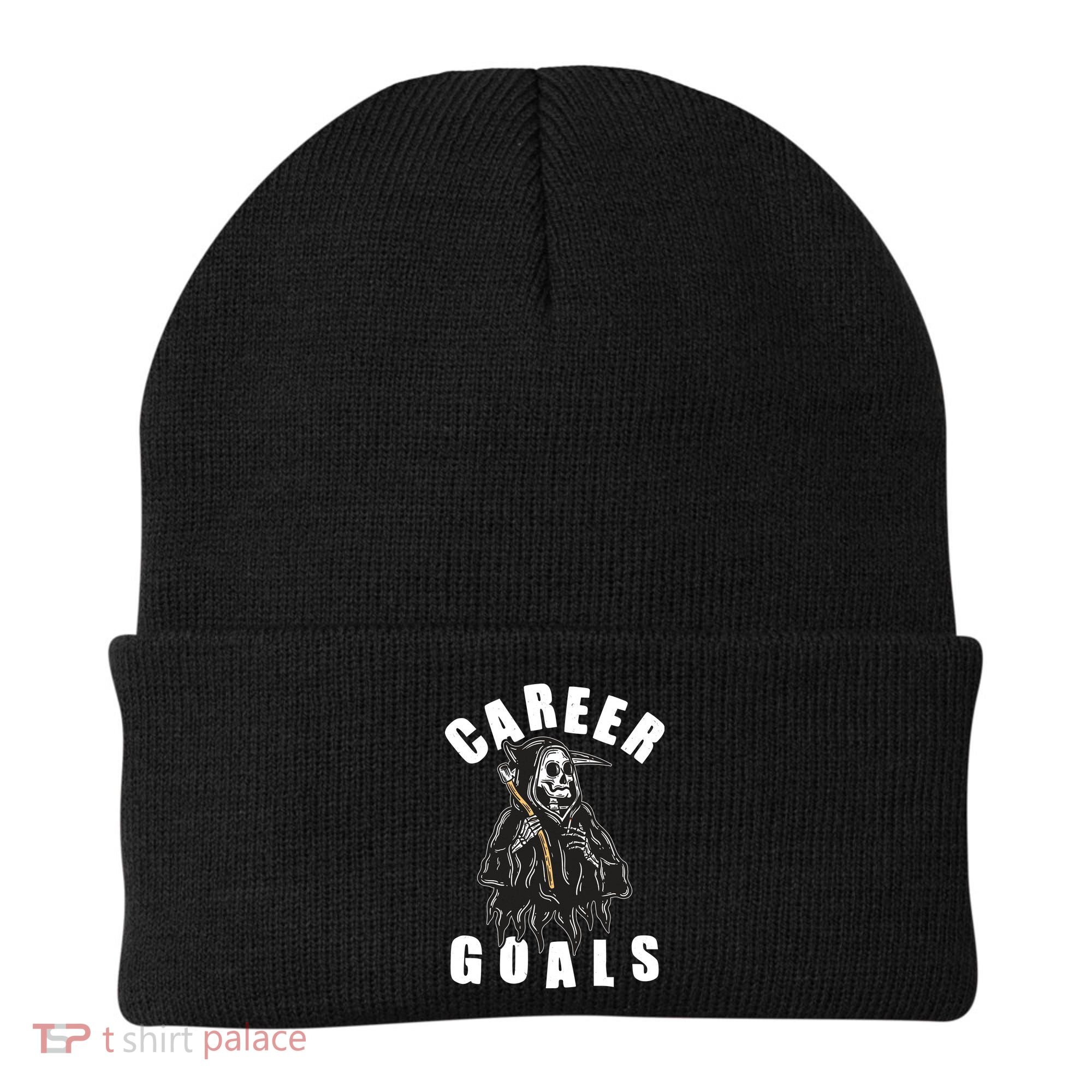 Funny Halloween Career Goals Grim Reaper Beanie