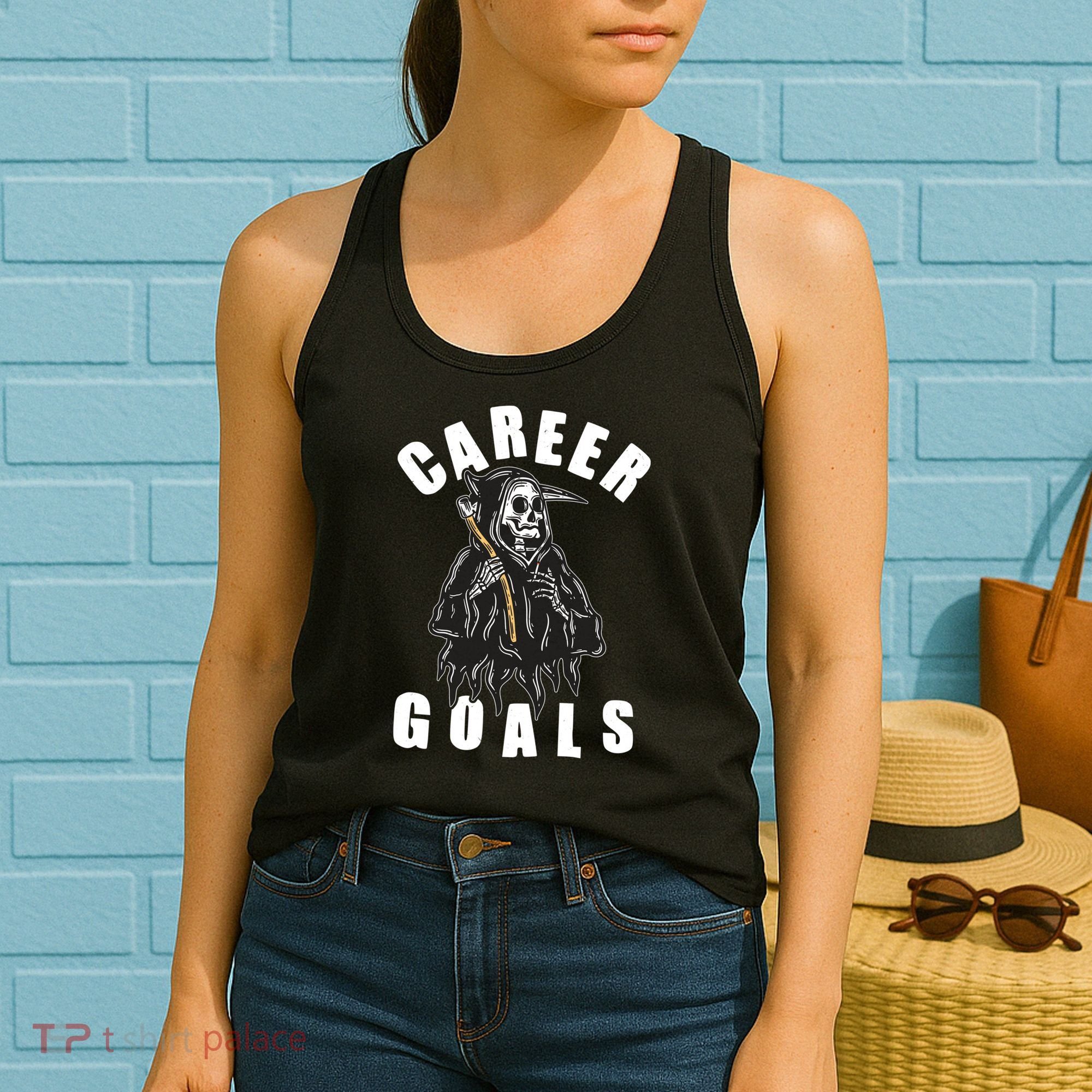 Funny Halloween Career Goals Grim Reaper Women's Tank Top