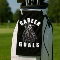Funny Halloween Career Goals Grim Reaper Golf Towel thumb 2