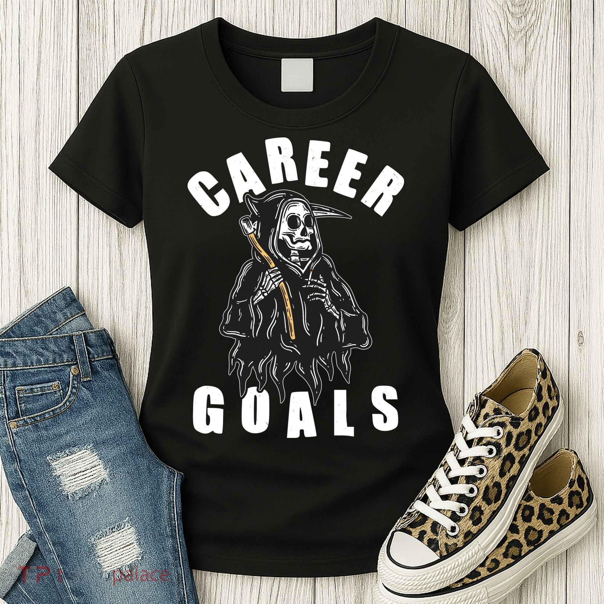 Funny Halloween Career Goals Grim Reaper Women's T-Shirt
