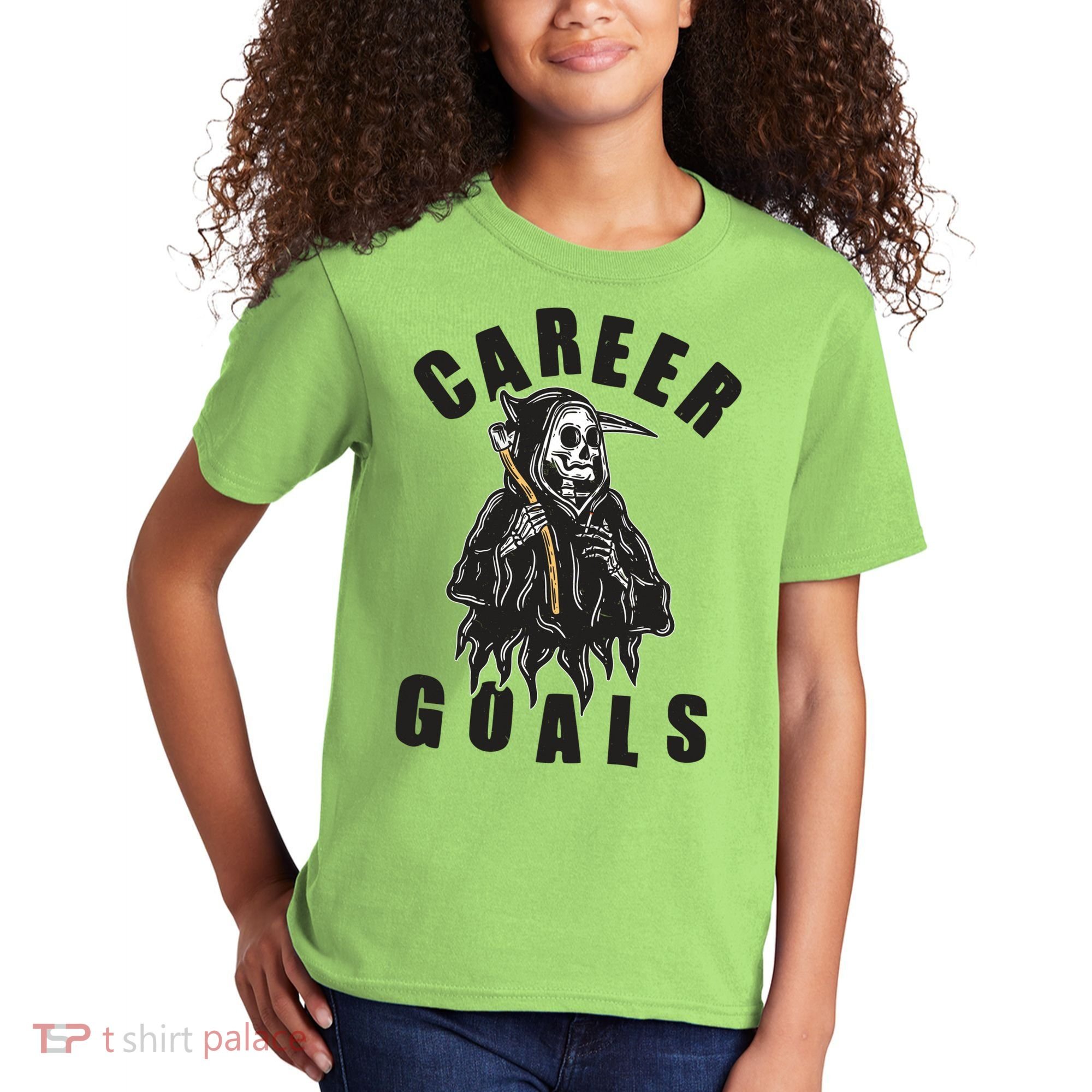 Funny Halloween Career Goals Grim Reaper Kids T-Shirt