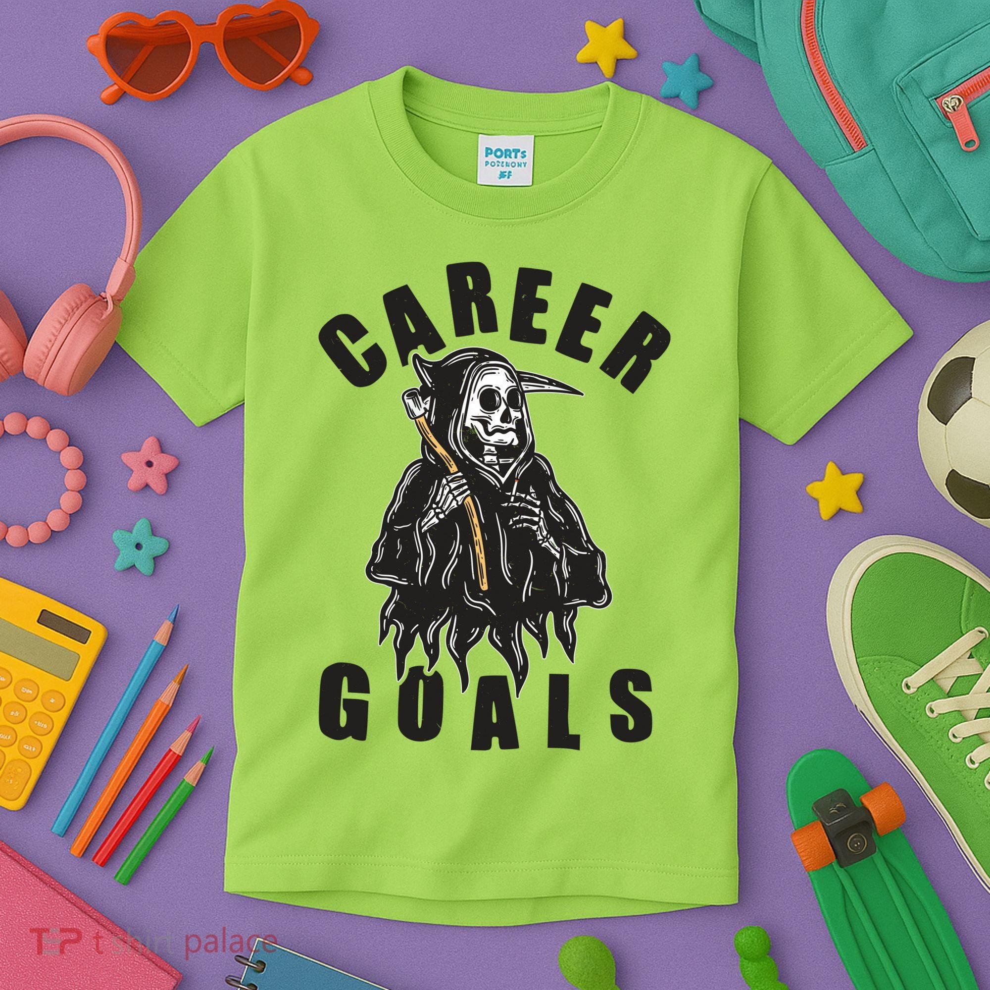 Funny Halloween Career Goals Grim Reaper Kids T-Shirt