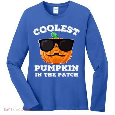 Funny Halloween Coolest Pumpkin In The Patch Gift Women's Long Sleeve Shirt