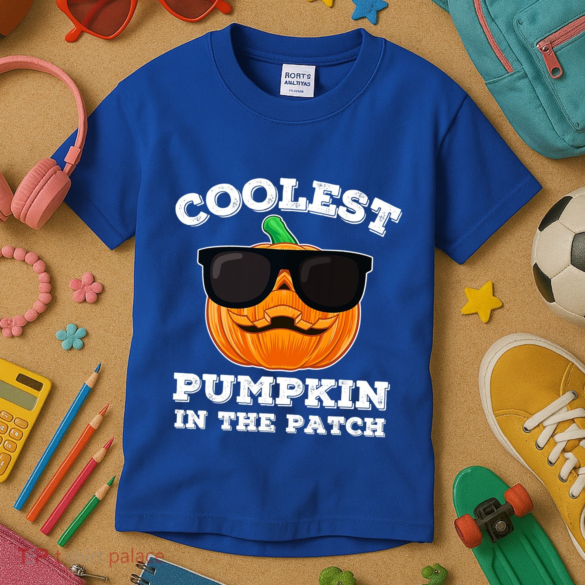 Funny Halloween Coolest Pumpkin In The Patch Gift Kids T-Shirt