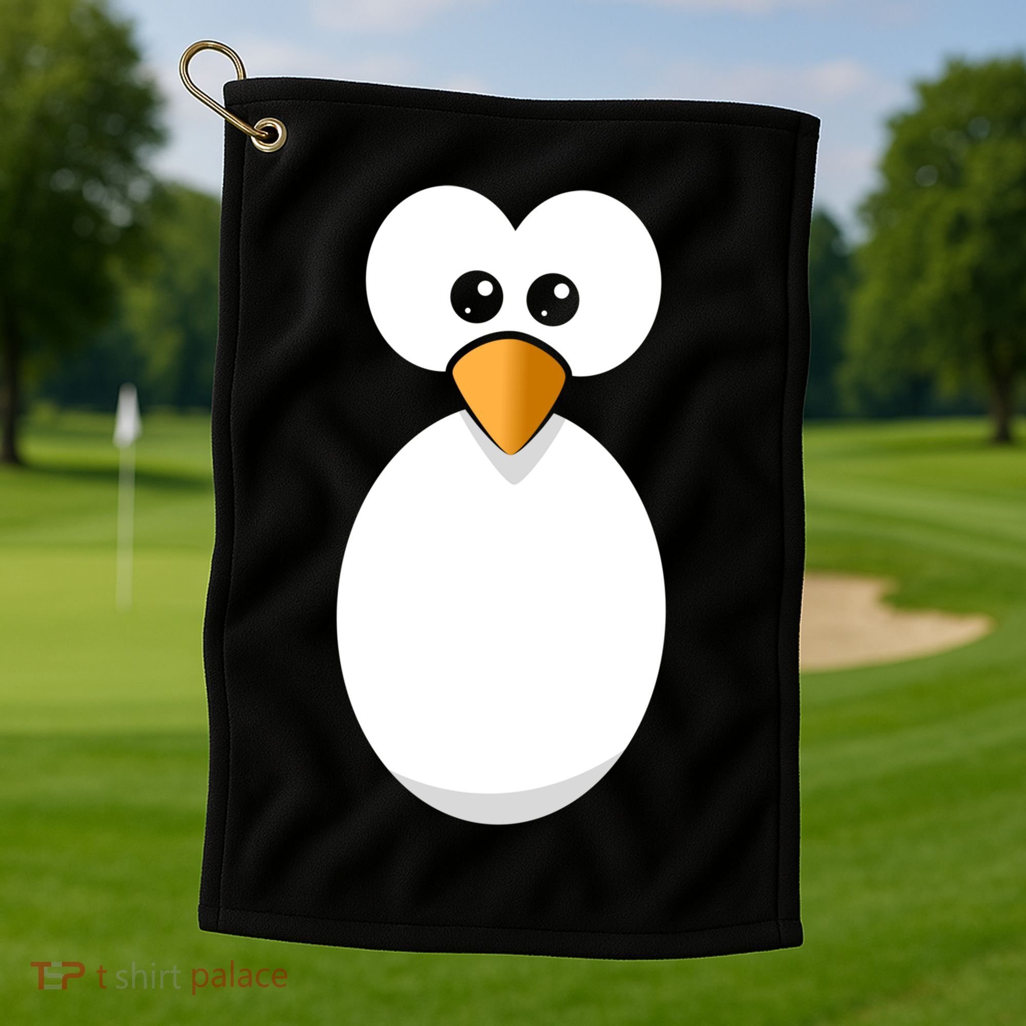 Funny Halloween Costume Black Penguin Funny Gift Golf Towel