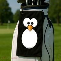 Funny Halloween Costume Black Penguin Funny Gift Golf Towel thumb 2