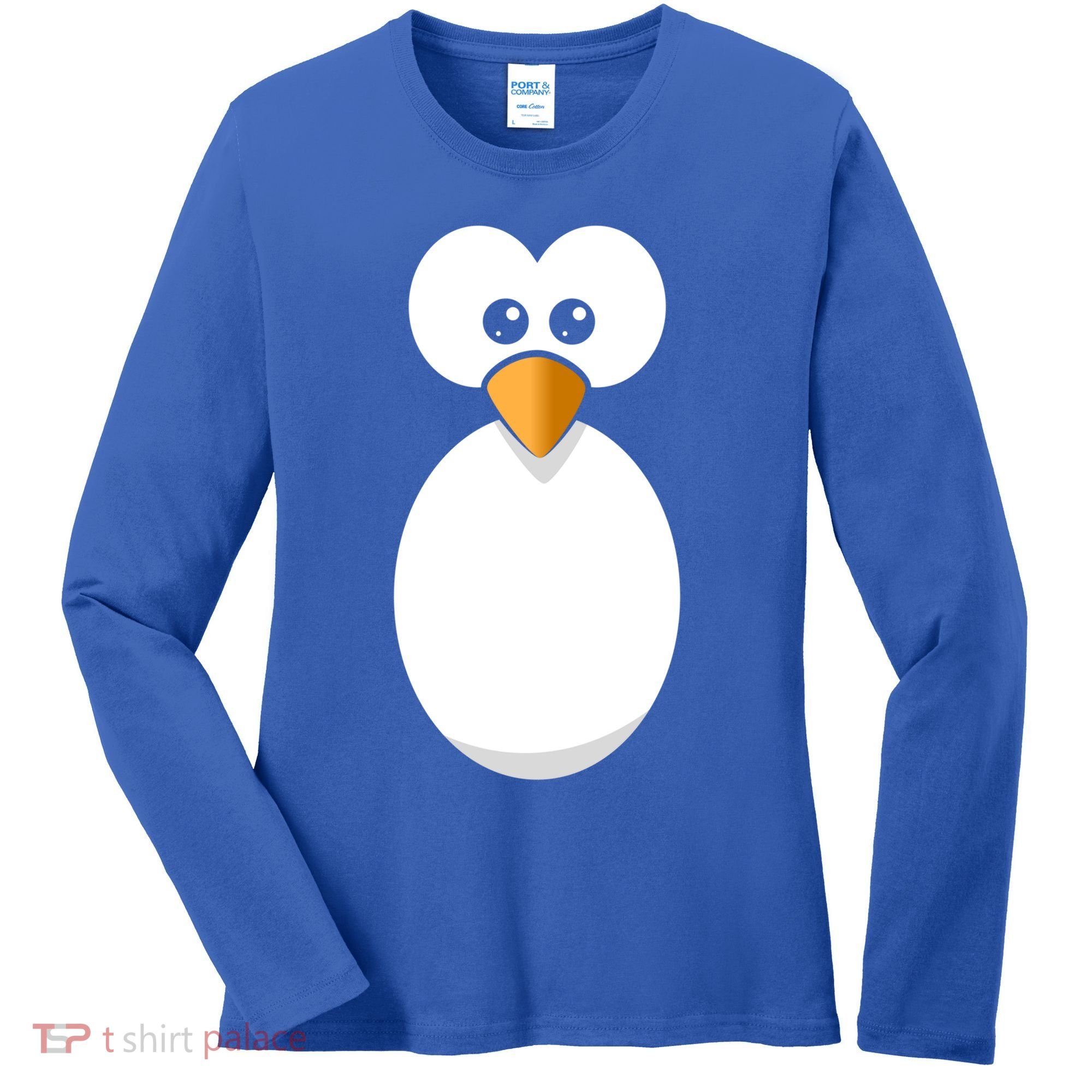 Funny Halloween Costume Black Penguin Funny Gift Women's Long Sleeve Shirt