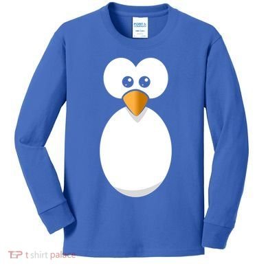 Funny Halloween Costume Black Penguin Funny Gift Kids Long Sleeve Shirt