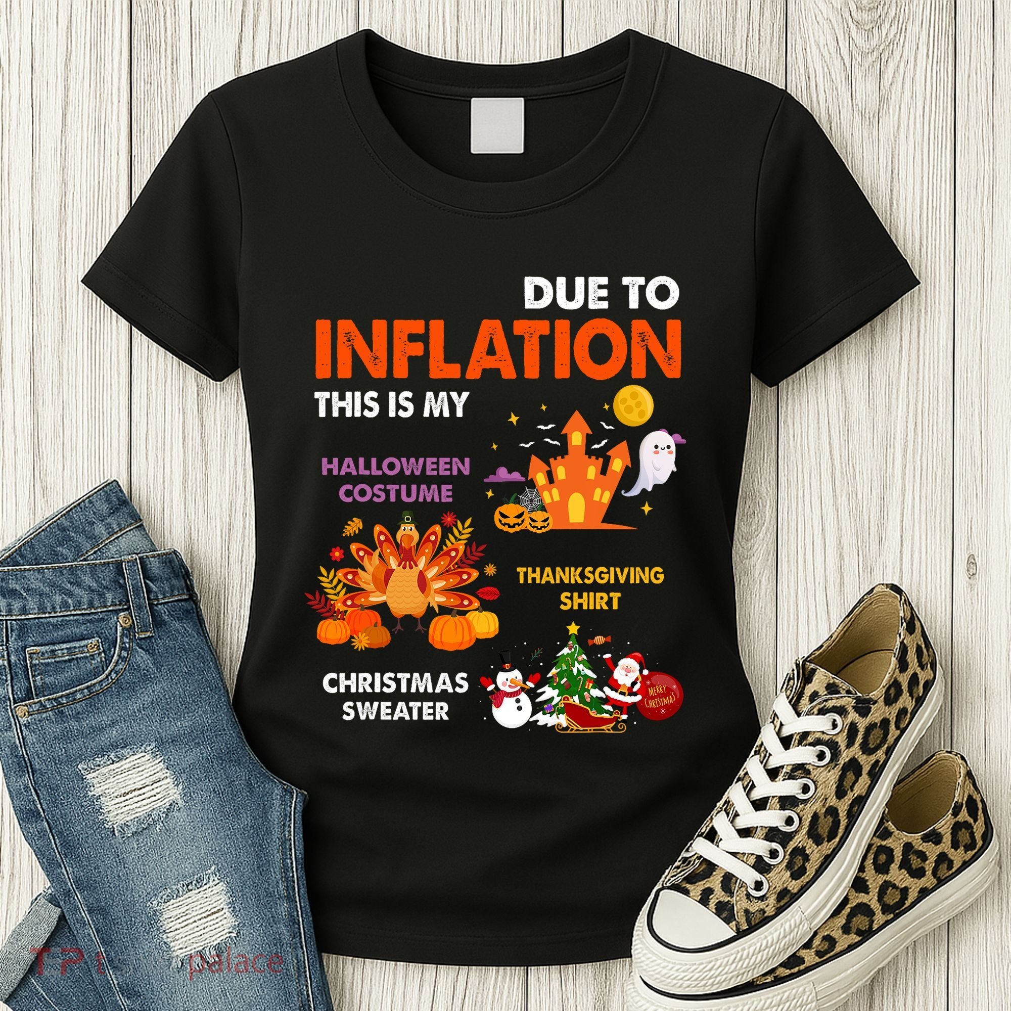 Funny Halloween Costume Thanksgiving Ugly Christmas Women's T-Shirt