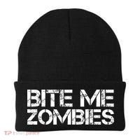 Funny Halloween, Cute Halloween, Bite Me Zombies Beanie thumb 0