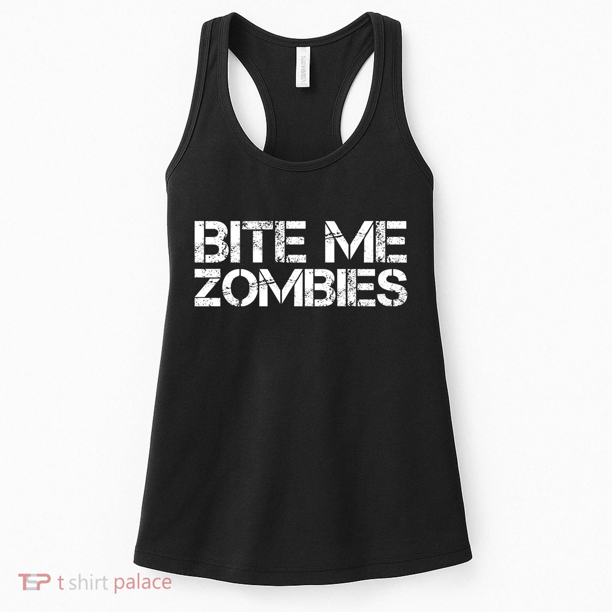 Funny Halloween, Cute Halloween, Bite Me Zombies Women's Tank Top