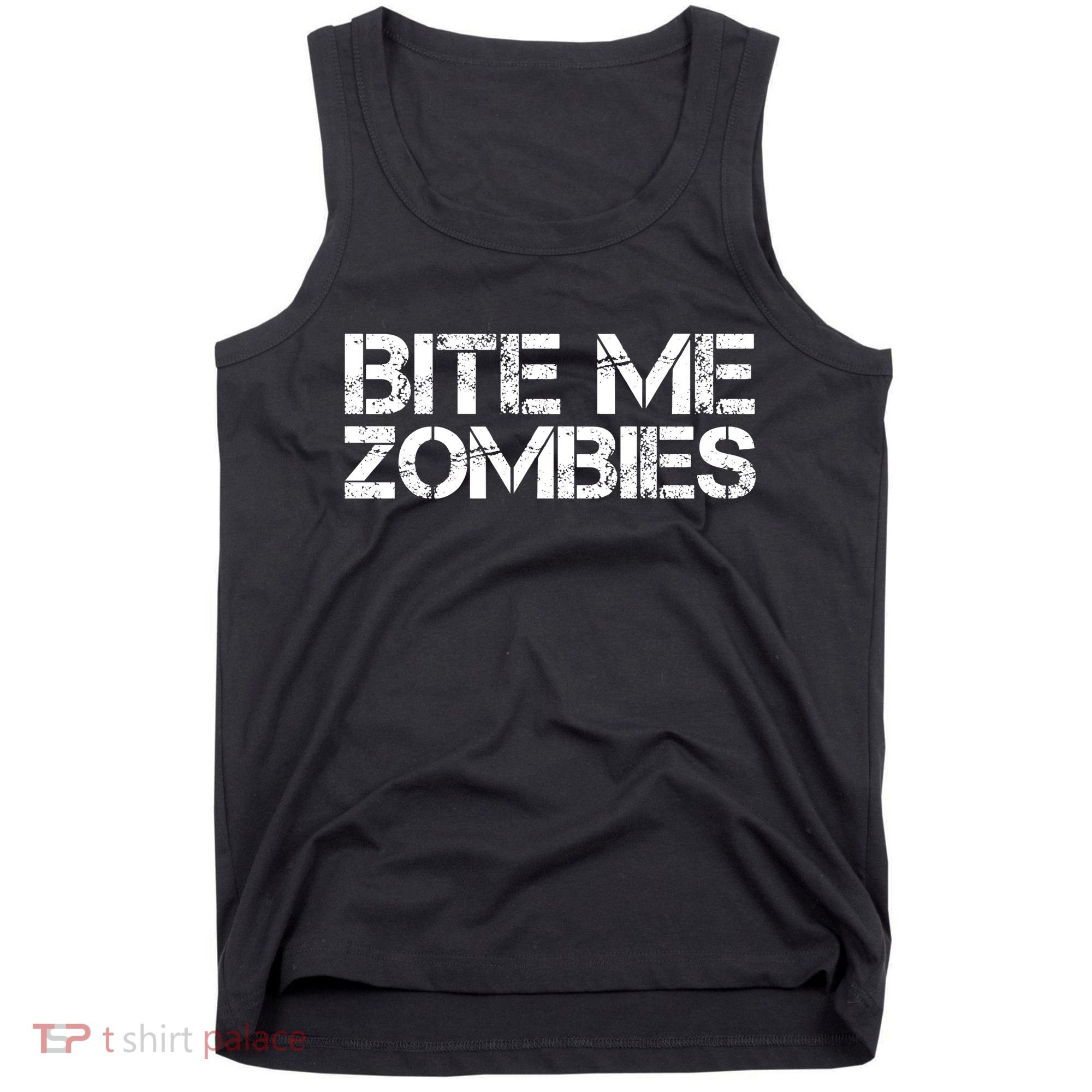 Funny Halloween, Cute Halloween, Bite Me Zombies Tank Top
