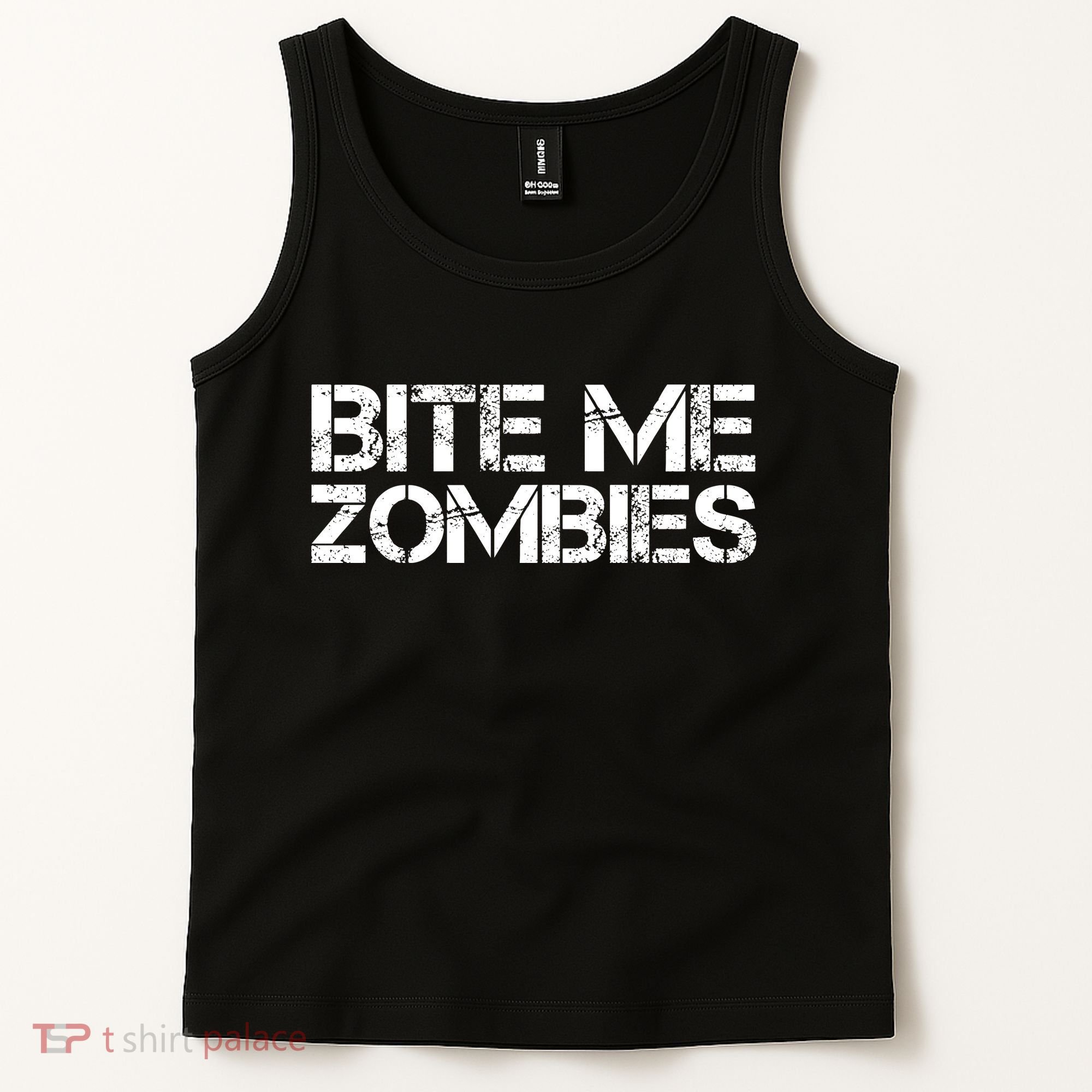 Funny Halloween, Cute Halloween, Bite Me Zombies Tank Top