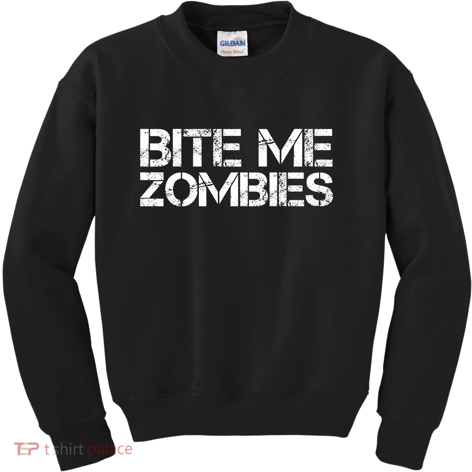 Funny Halloween, Cute Halloween, Bite Me Zombies Kids Sweatshirt
